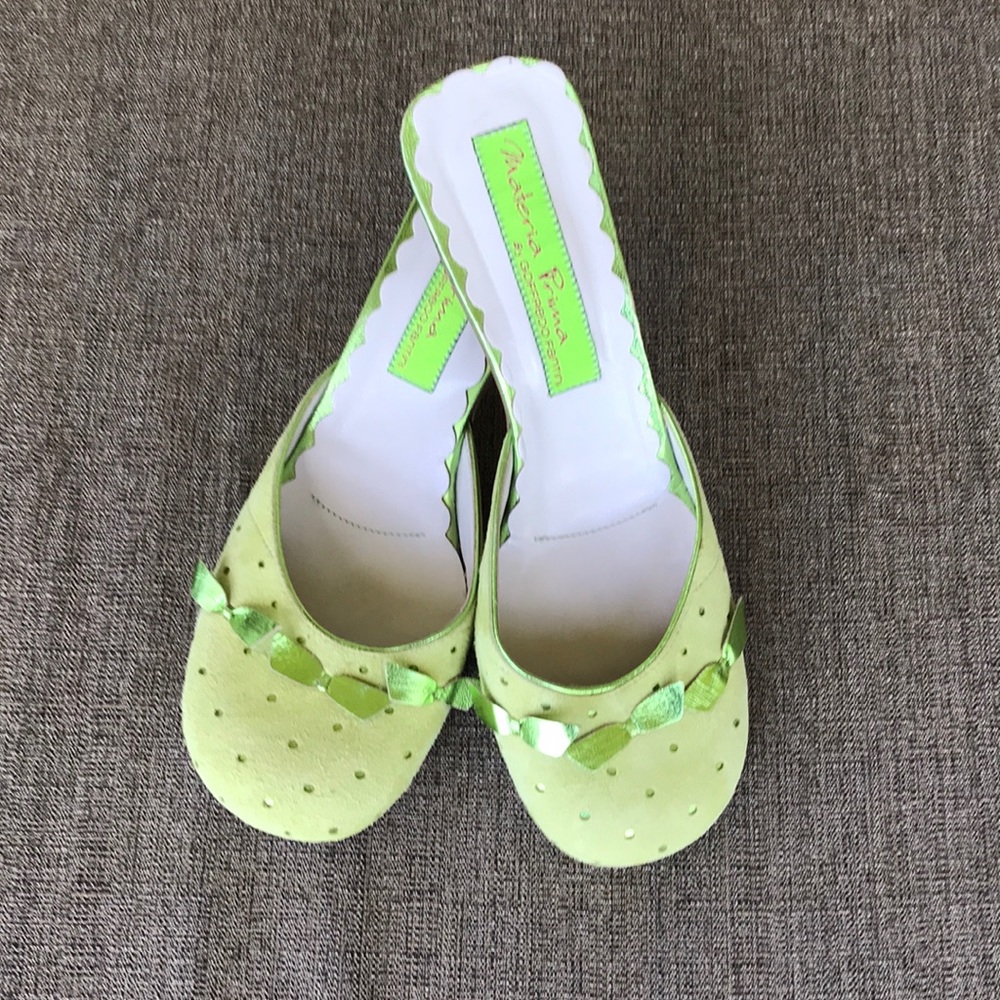 Italian made Lime Green 1 inch heel